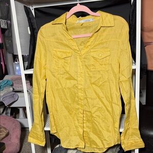 Yellow Button-Up Shirt